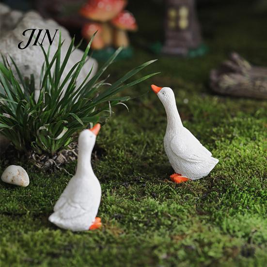 Miniature Garden Animal Set Realistic Goose Ornament, Resin Figurine, Statue Detailed Statues for Outdoor Micro Landscape Bonsai Patio Decor