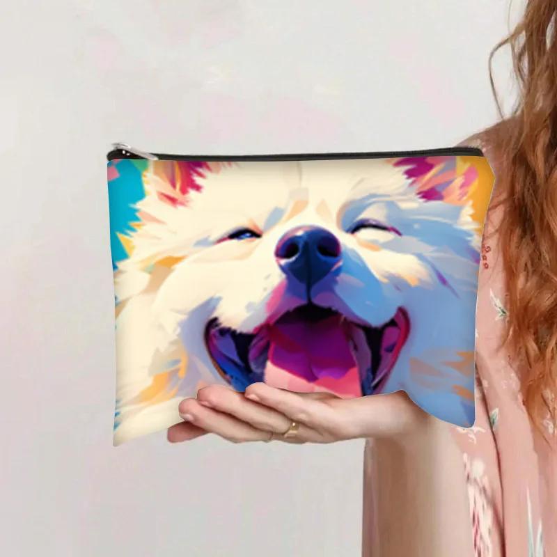 New Women Powder Puff Storage Bags Large Capacity Makeup Travel Toiletry Bag Cartoon Printed Zipper Bags Makeup Tool Accessories