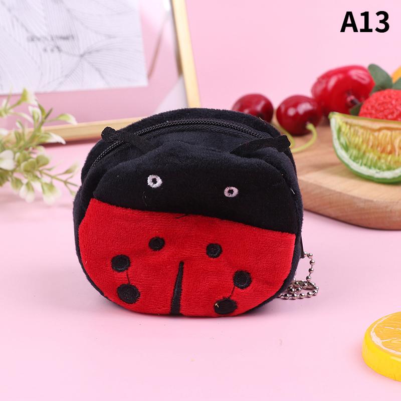 Coin Purse Cartoon Zipper Plush Three-Dimensional Coin Purse Wallet Key Holder