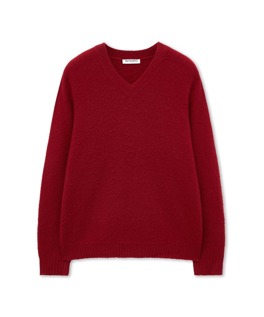 INTEMPOMOOD V-Neck Shaggy Dog Soft Wool Knit: 5 Colors