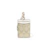 Coach Lanyard 7 Small Halter Leather Goods Artificial Leather Card Case Card Holder Mini Women's Khaki White