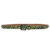 Leopard Gothic Waist Belts With Shine Rhinestone Punk Waistband Leather Belt  for Women Girls