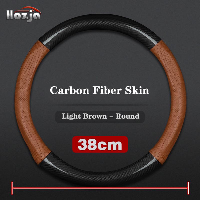 38cm 40cm 42cm 45cm 47CM Carbon fiber Leather Steering Wheel Cover Non slip breathable For Truck Bus Auto Interior Accessories