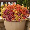 Autumn Series Artificial Eucalyptus & Violet Morning Glory for Outdoor Garden Decoration