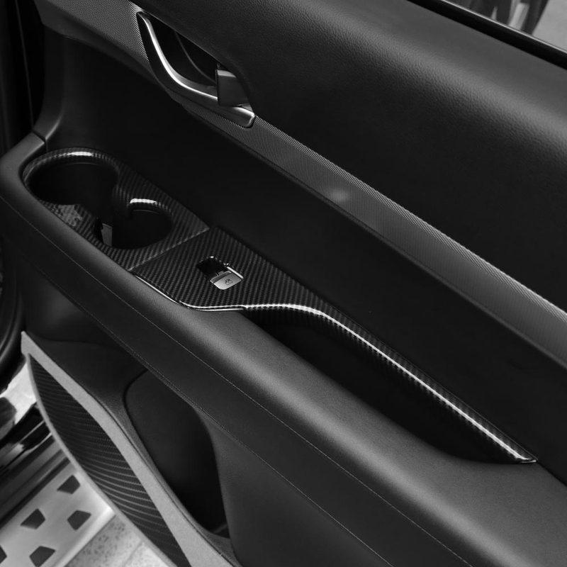 For Hyundai Palisade -2025 LHD RHD Carbon Fiber Style Window Switch Button Cover Trim Interior Car Decor Accessories
