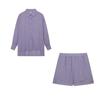 WTEMPO Completo Casual con Camicia Larga e Pantaloncini da Donna Set 2 Pezzi Set Blusa Bianca Pantaloncini Estate Maniche a Lanterna Outfit Femminili