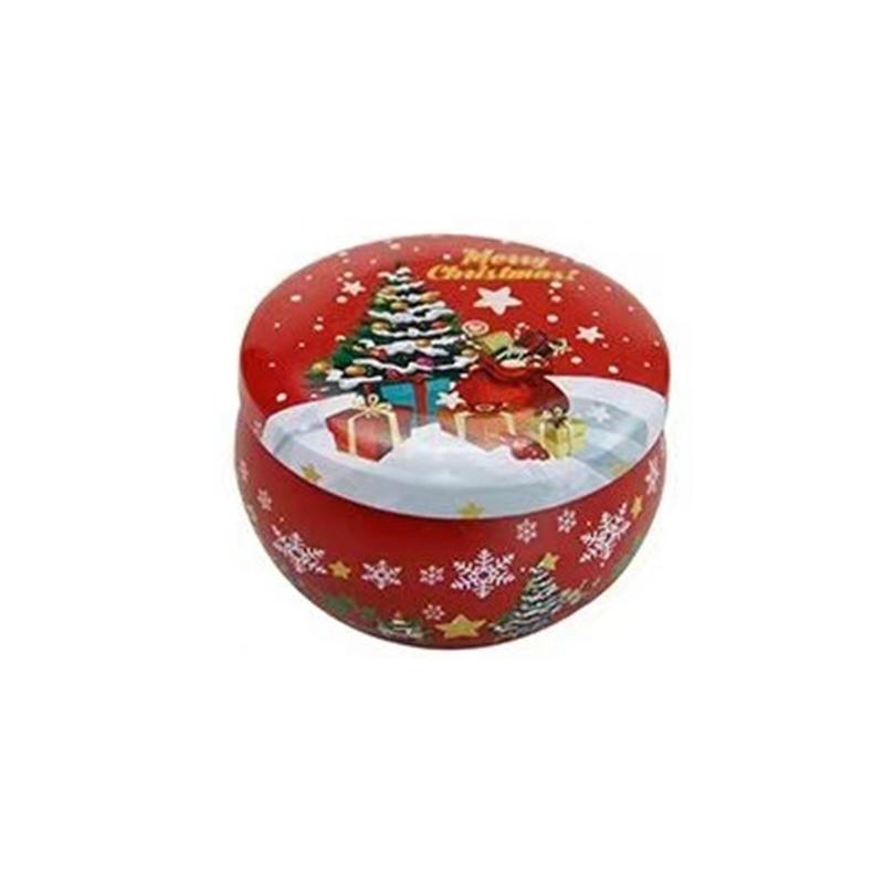Weihnachts-Runde Eisen-Geschenkboxen Stabile Konstruktion Perfekt für Weihnachtsgeschenke Aufbewahrung von Süßigkeiten Kleinen Geschenken
