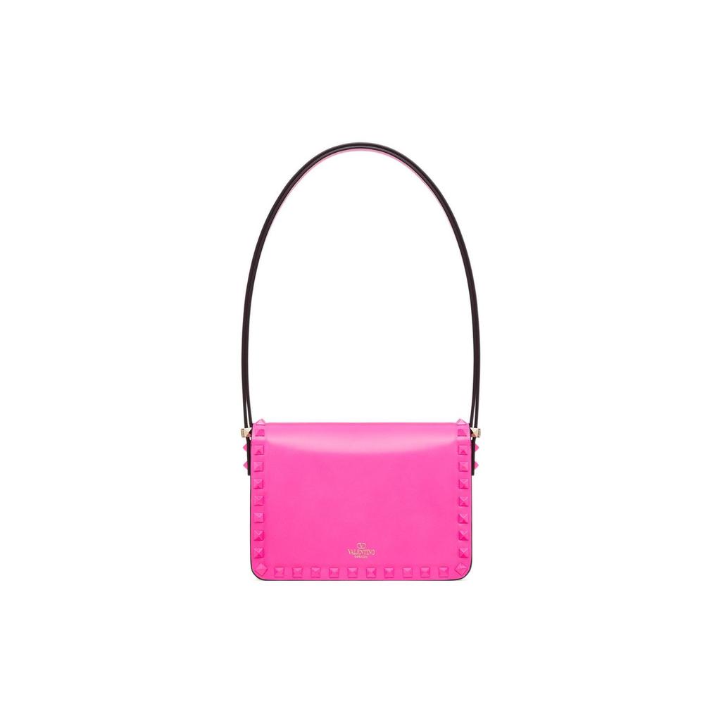Valentino Rockstud 23 Verstellbarer Schultergurt Hakenverschluss Nietenbesatz Kalbsleder Tragetasche Schultertasche Damen Taschen Pink W2B0M42AZSUWT