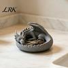 Dark Gothic Home Decor 3D Printed Fantasy Dragon Jewelry Tray, Winged Desktop Organizer, Style Key Dish Mythical Figurine Bowl for Bedside Nightstand,