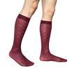 Men's Breathable Nylon Thin Dress Socks with Argyle Pattern Design Middle Calf Business Formal Socks Hosiery Gift