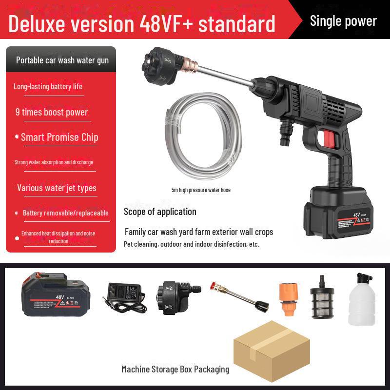 Rechargeable Cordless High-Pressure Car Wash Water Gun with Lithium Battery