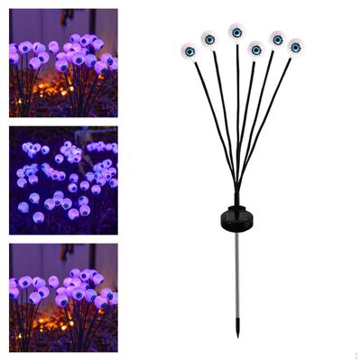 Halloween Eyeball Lights Solar Outdoor Sway by Wind LED Garden Stake