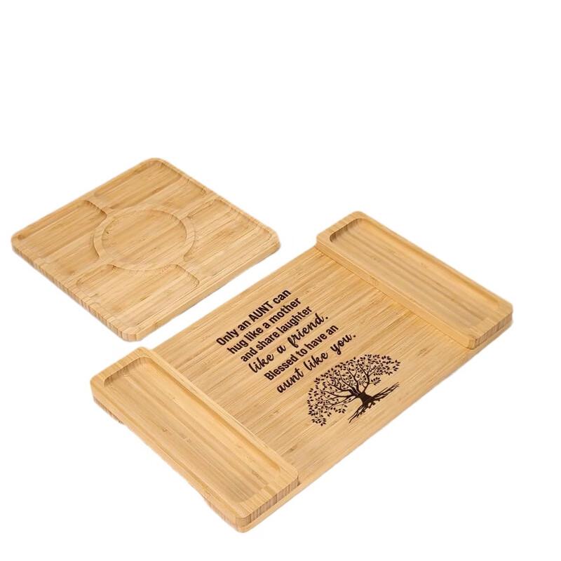 

ZISIZ Creative Wooden Cheese Board Set with Cutlery