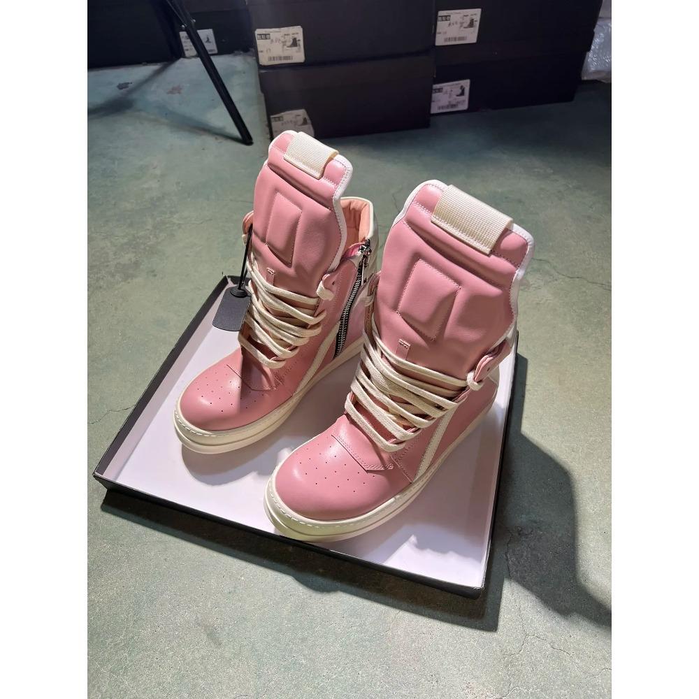 

Brand Casual Shoes For Man Ice Pink Leather High Top Sneakers For Woman Fashion Designer Shoe Ankle Boots Trendy Sports Sneakers 34