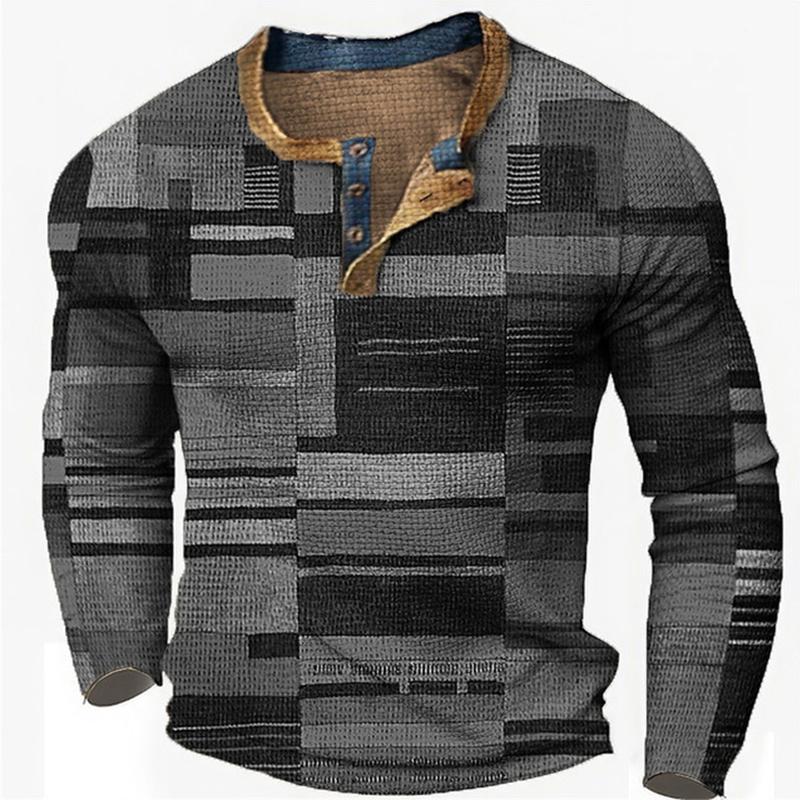 

Необычная мужская футболка на 3 пуговицах с рисунком, выполненным методом цифровой печати, удобное полиэфирное волокно для ношения весной и осенью, повседневная одежда для улицы 2XL