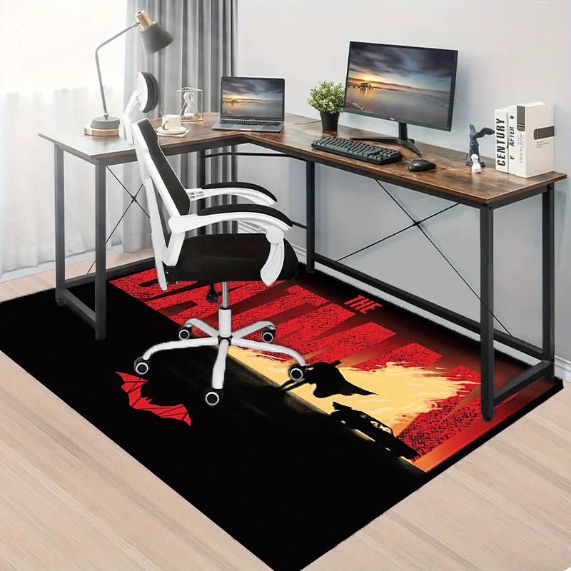 1pc Office Carpet Chair Mats The Batman Movie Poster Perfect for Office Chairs, Living Rooms, Or Bedrooms,Polyester Carpet.HDT130