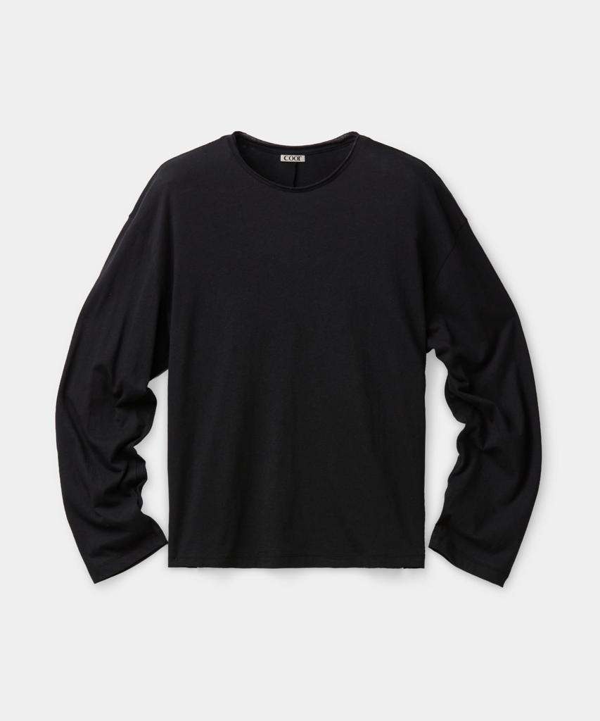 Kueo Linen Blend Long Sleeve T-Shirt (Black)