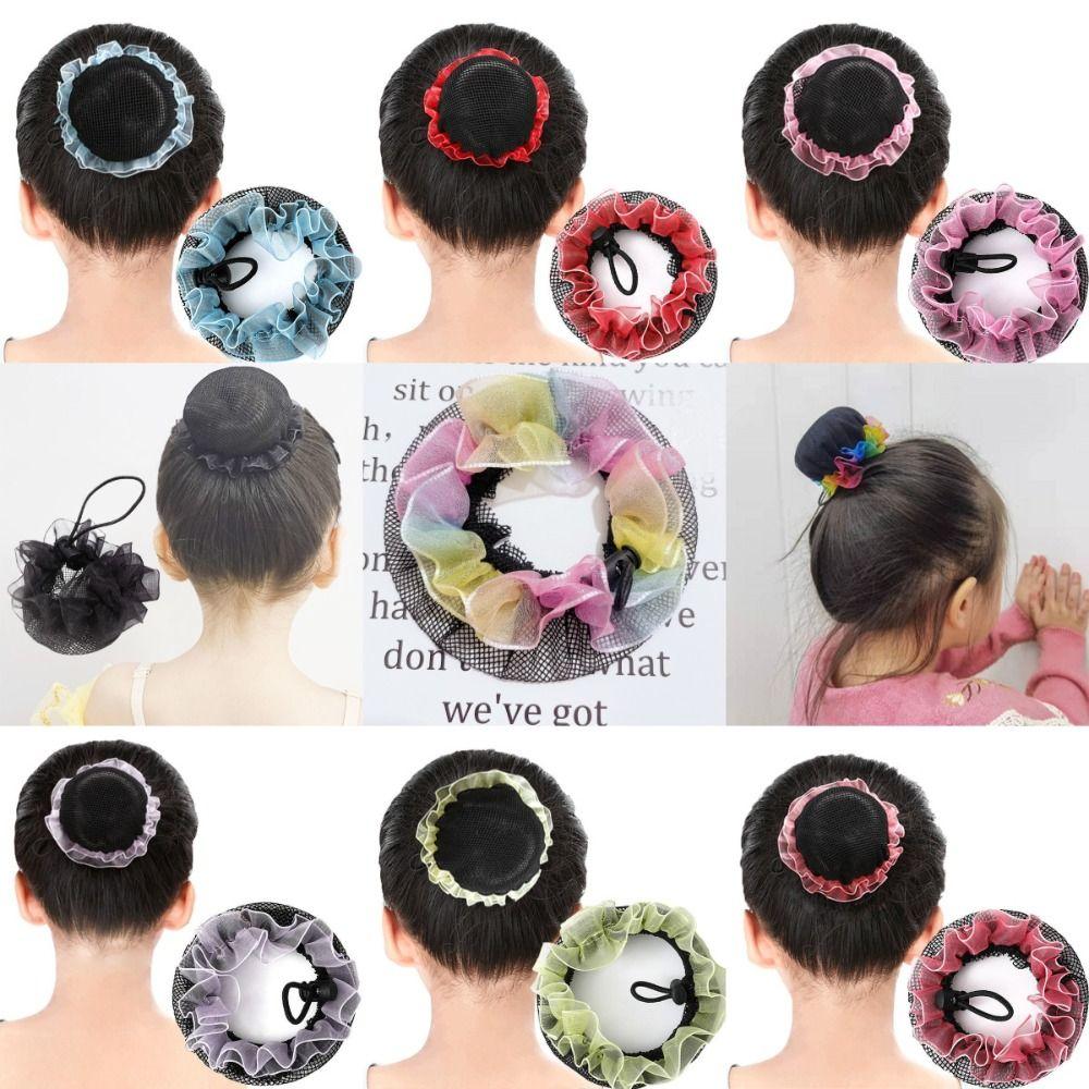 Lace Head Bands Ballet Hair Net Adjustable Girl Bun Cover Snood Sweet Elastic Hair Net Children