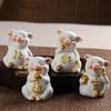 1pc Creative Ceramic Zodiac Pig Ornament Animal Tea Pet Flower Pet Tea Ceremony Tea Table Accessories Decorative Figurines