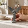 Shelf Angel Figurine 3D Printed Praying Figurine, Retro Guardian Angle Statue, Winged Women Decoration Artistic for Home Office, Housewarming