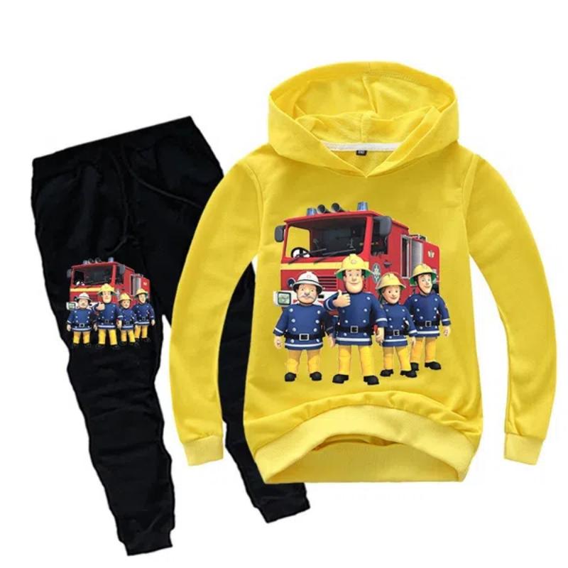 Nytt Klessett Et Redningsteam Brannmann Sam Barnejoggedress Barneklær Dress Gutter og Jenter Hettegenser + Bukser