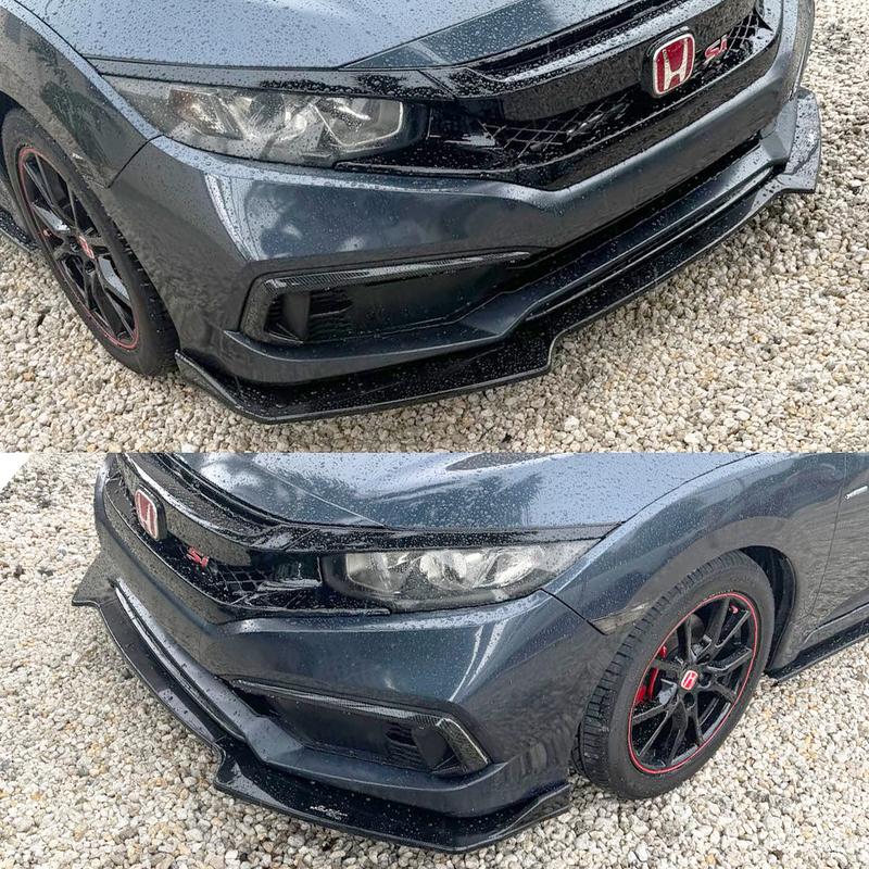 HTTYYX Auto Frontstoßstange Splitter Lippe Diffusor Karosseriekit Spoiler Schutz für Civic Hatchback/Limousine/Coupé/Type R FK7 FK8 Si 2016-2021