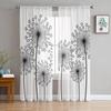 Plant Design Sheer Curtains For Living Room Bedroom Kids Room Home Decor Light Filtering Window Blinds