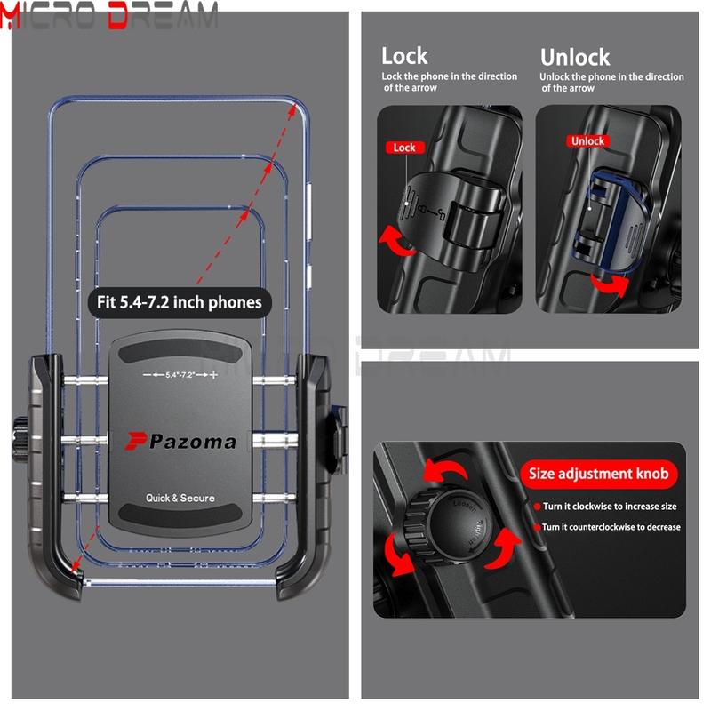For Harley Road Glide FLTRX Limited FLTRK Special FLTRXS Ultra FLTRU Motorcycle Phone Holder Bracket Shock Absorpt Phone Stand
