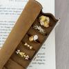Double Diamond Open Ring Light Luxury Niche Premium Feather Butterfly Flower Beads Stacked Wearing Ring