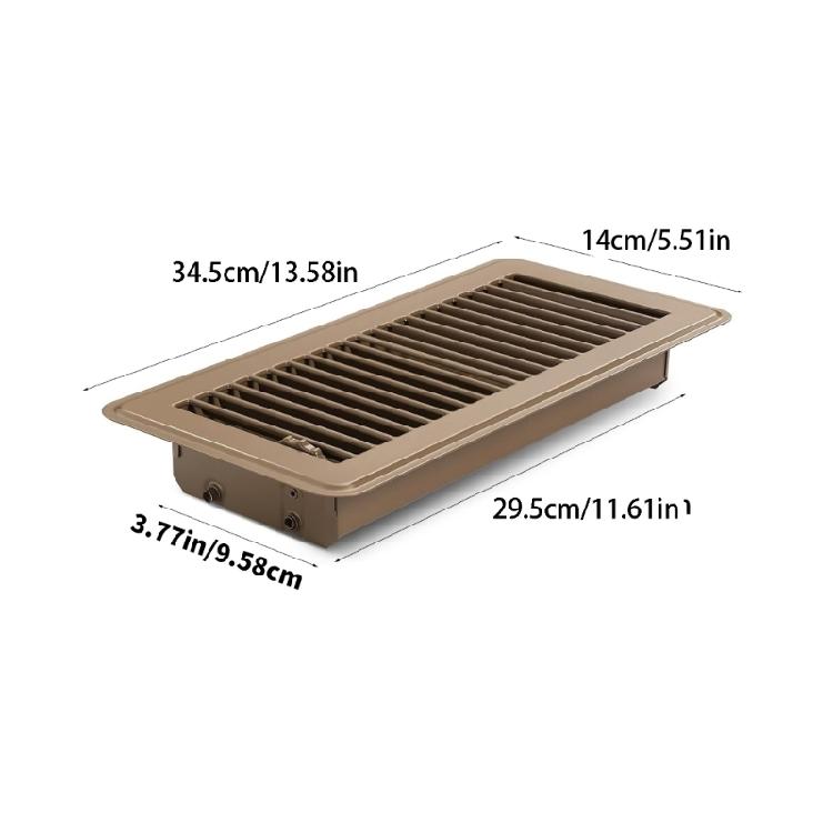 Magnetic HVAC Floor Covers 4X12 Inches Rusts Proof Steel Construction Metal Air Vent Cover With Safety Edges for Home