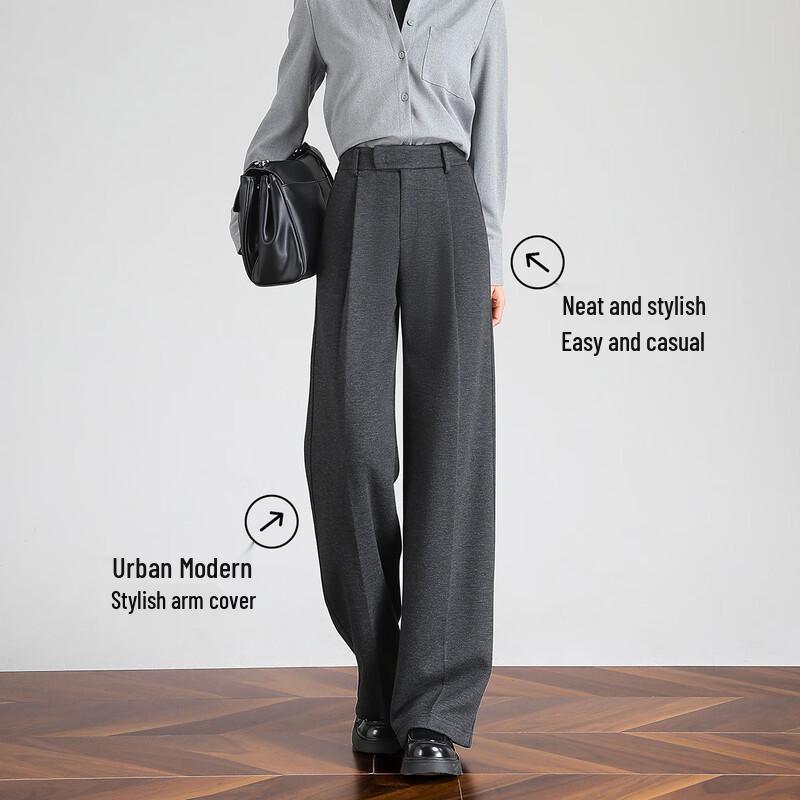 Handu Yishe Women's Tencel Wool Blend Wide-Leg Trousers