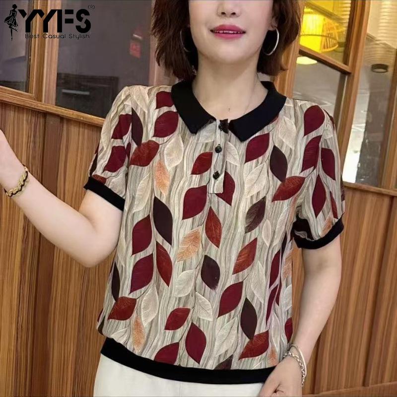 YYFS Women's Fashion Casual Summer Spring Short Sleeve POLO Neck Blouses & Shirts