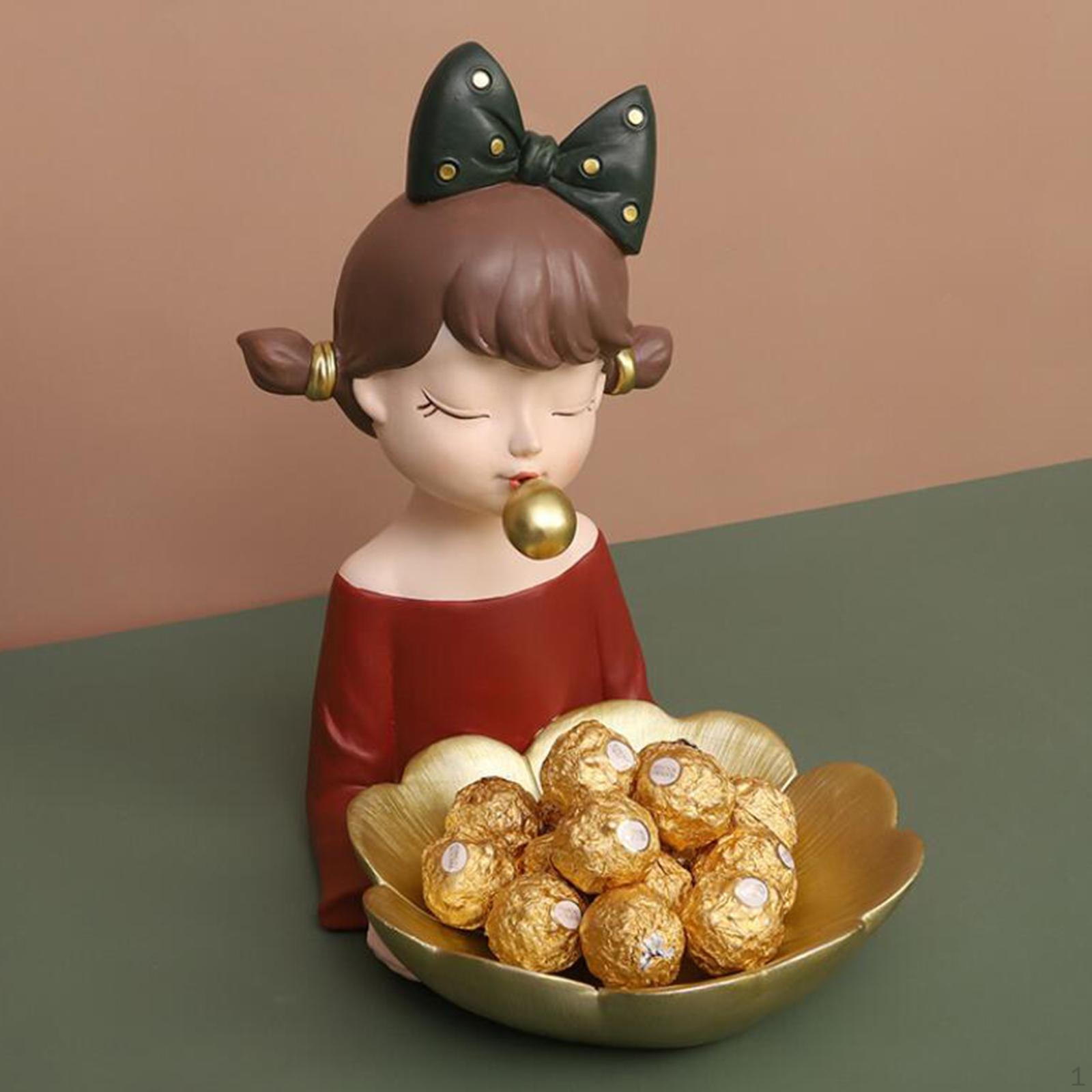 

Figurine Storage Tray Key Holder Statue for Tabletop Decor Bow tie