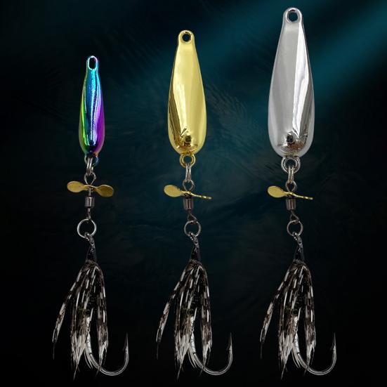 5 Stück 9,1 cm/3,2 g 9,3 cm/4,5 g 9,7 cm/7 g Fliegenfischen Köder mit Spinnerblatt Weitwurf Rotierende Pailletten Löffel Spinnerbait Bass Angelzubehör