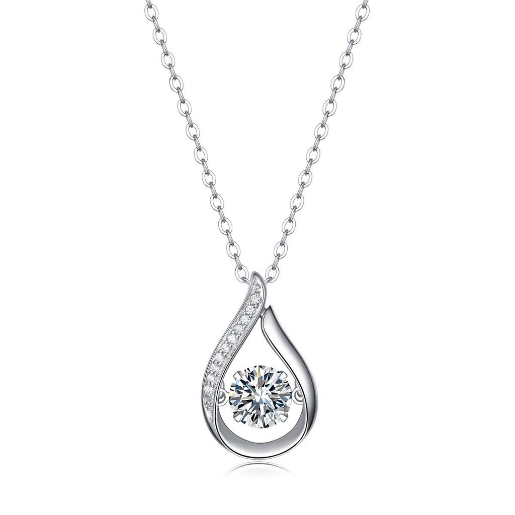 European American Fashion Moissanite Pendant Luxury Silver Choker Necklace for Women