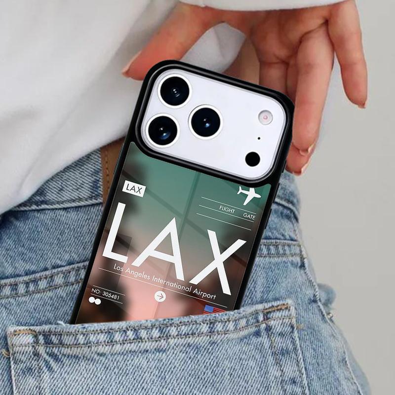 Funny Airport Code Phone Case for iPhone 16e 15 14 13 12 17 Pro Max Plus Air 17pro Cover Coque