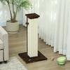 81cm Cat Scratcher, Vertical Full Scratcher w/ Natural Sisal Rope, Hanging Ball, Soft Plush - Brown
