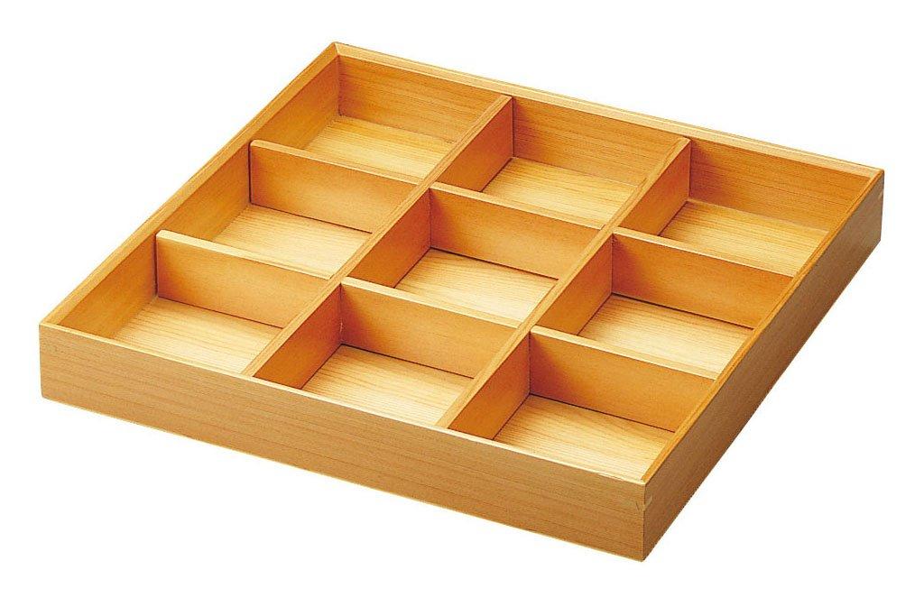 Yamako Kiwabi Mini Nine-Cut Lunch Box, Approx. 31x31xH4.8cm