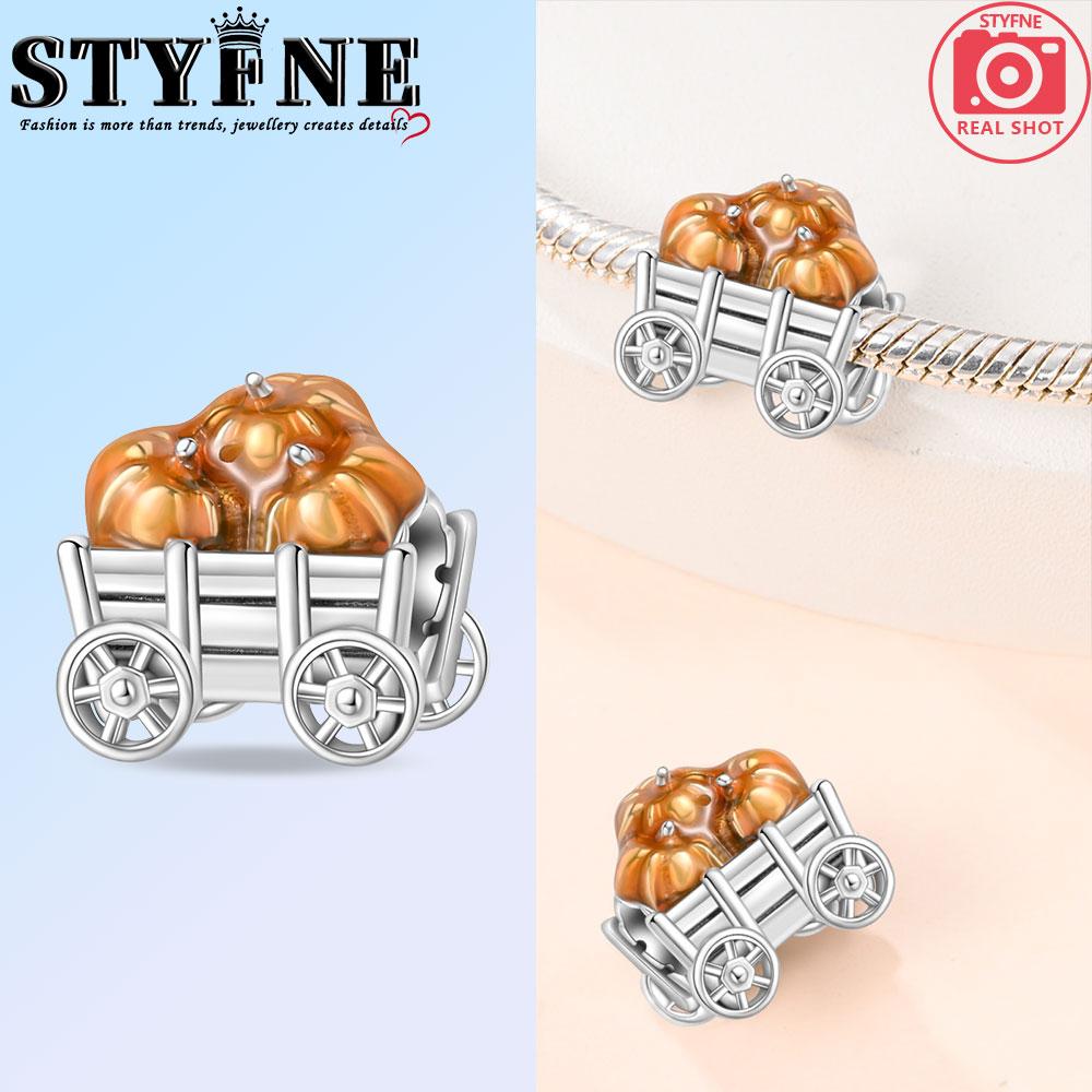 Neu in der Erntezeit Kürbisanhänger Perlen Passend für Original Armband Kupfer Damen Halskette DIY Anhänger Feiner Schmuck Geschenke