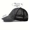 1pc Breathable Distressed Denim Baseball Cap for Women Sun Hat- Adjustable, Sun-Protective & Versatile Solid Color