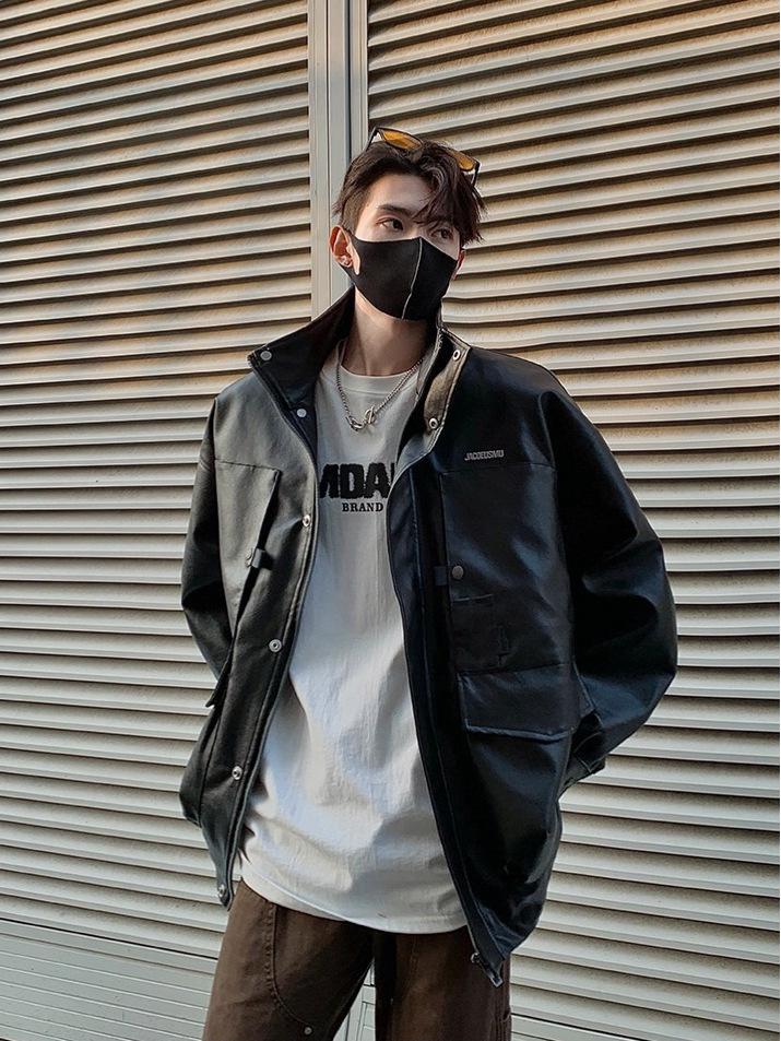 Herren Übergroße Retro PU-Lederjacke - Herbst Winter Trend, High-End Cooler Stil