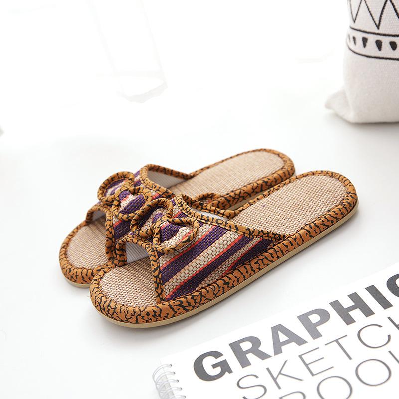 

Льняные тапочки, Домашние тапочки для дома, Парные тапочки для дома 37-38 фиолетовый