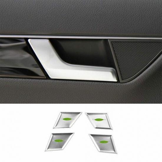 Silver Titanium Inner Door Bowl Sticker Trim 4X Fit For Benz C-Class 2007-2014