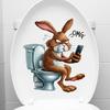 Süßes Tier liest Zeitung Toilettenaufkleber, Lustiger Cartoon Wasserdichter Selbstklebender Toilettendeckel Aufkleber für Badezimmer