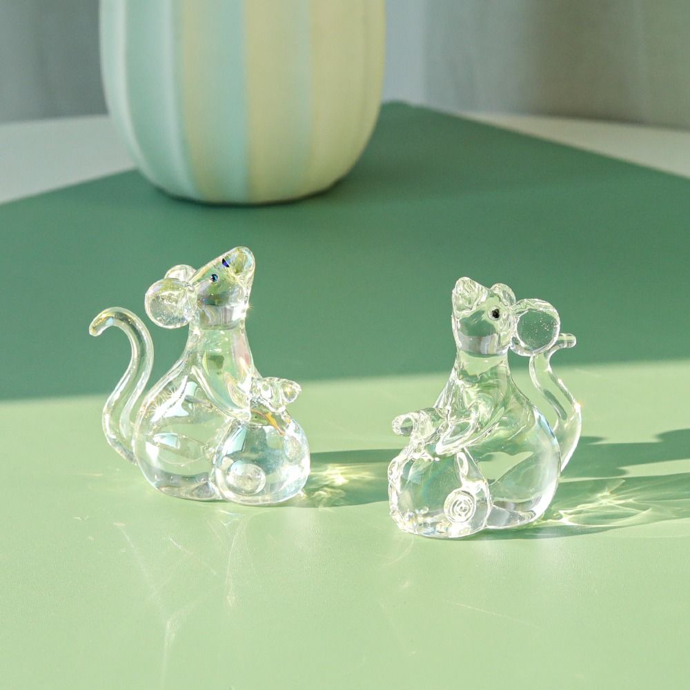 Reichtum anziehend Kristall Ratte Ornament Glücksbringer Tischdekoration Maus Ratte Figur Wohnzimmer