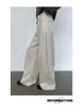 2025 Autumn/Winter Women's Off-White High-Waisted Retro Wide-Leg Jeans: Loose, Slimming, Floor-Length Straight-Leg Trousers.