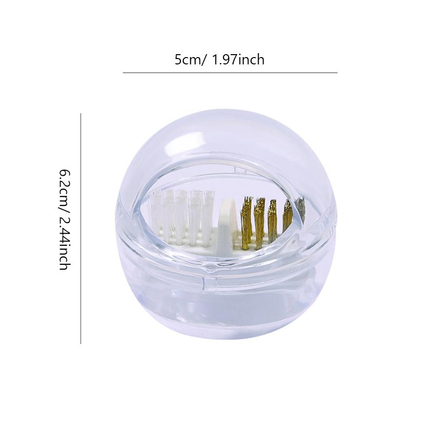 Nail Drill Bits Cleaning Box, Detachable Dual-Use Soft and Hard Wire Brush for Effective Cleaning, Manicure Nail Care Tool