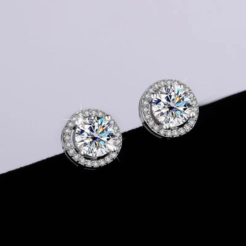 Timeless Solitaire Stud Earrings: 4-Prong Round Setting with Moissanite/CZ, Minimalist & Versatile Fine Jewelry