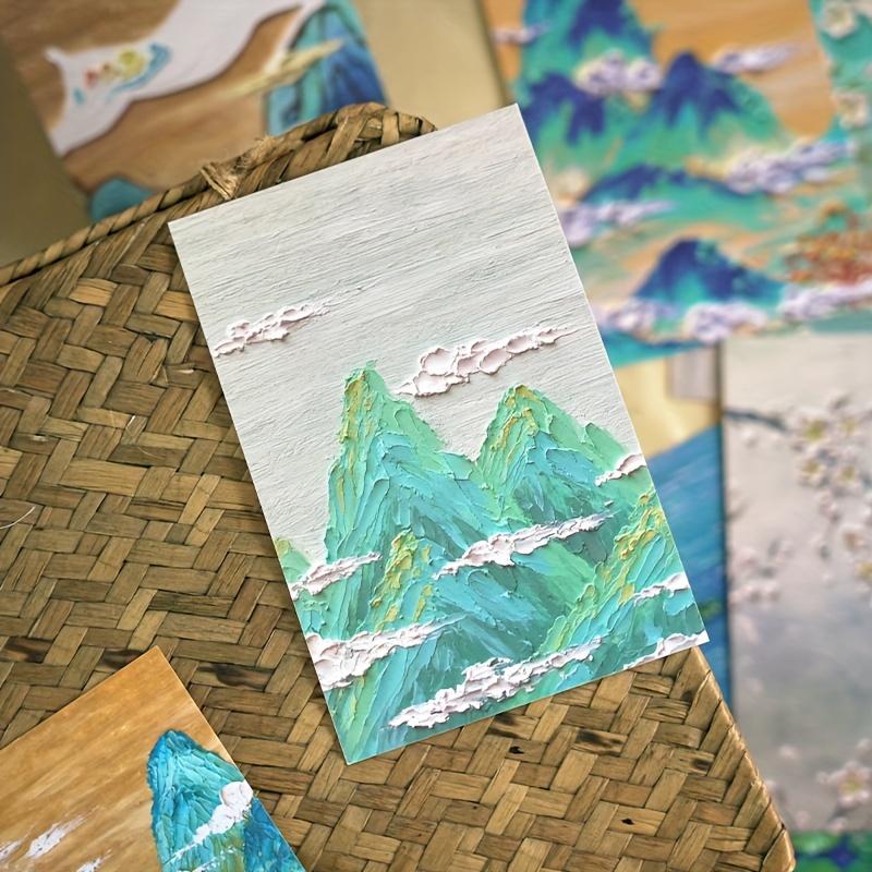 30 pcs/boxed Chinese style Oil painting style creative birthday es gift message card postcard