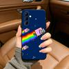 Cute N-Nyan -C-Cat Phone Case For Samsung Galaxy A73,A71 A72,A70,A53,A52,A51,Soft Silicone Black Cover